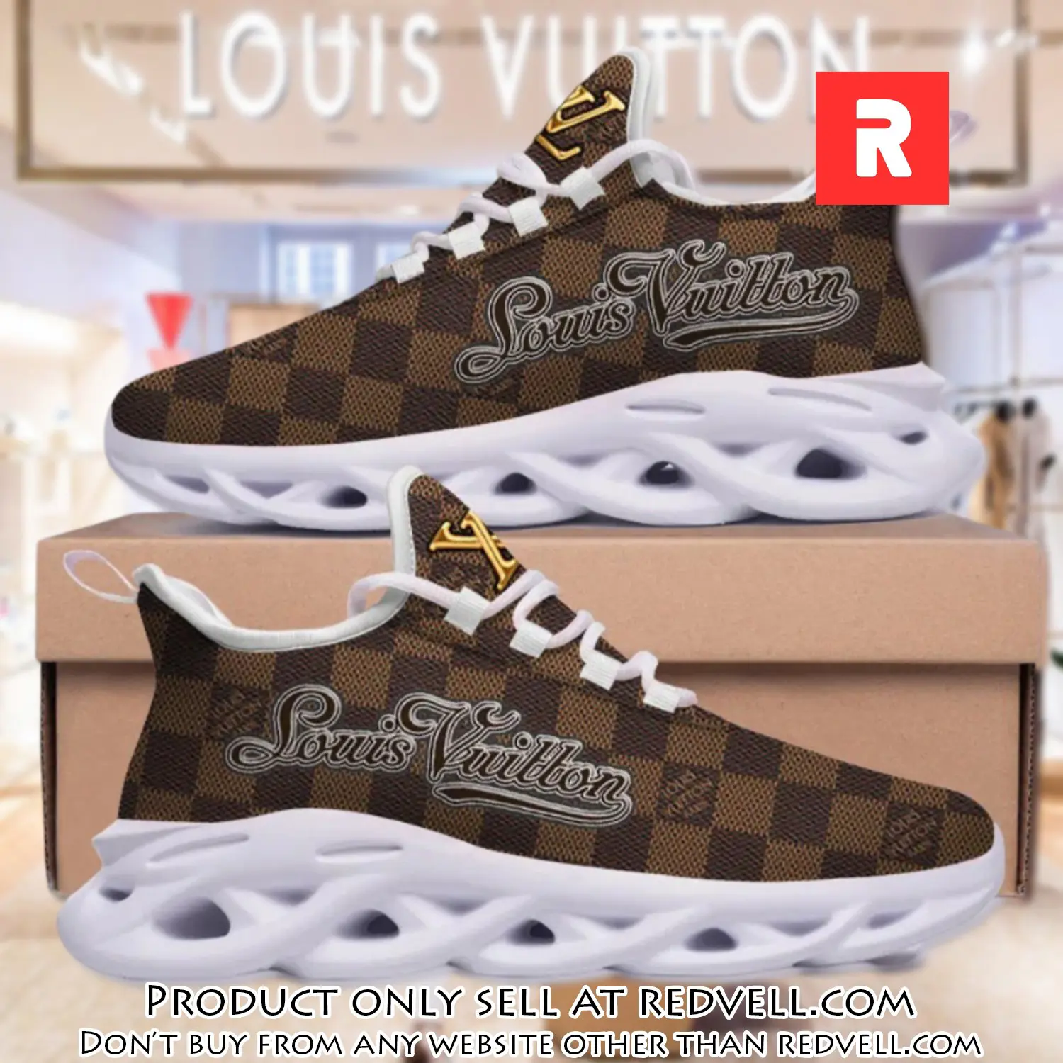 Louis vuitton brown pattern max soul shoes luxury brand gifts for men women rv4510405